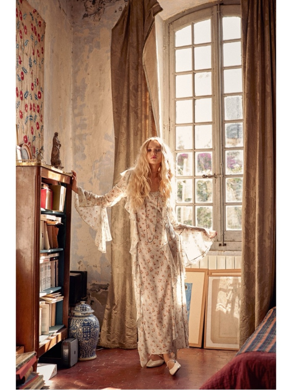 Spell & The Gypsy Ethereal Bohemian Witchy Fleur Frill Bias Maxi Dress Small NWT - Picture 14 of 16